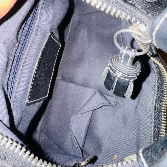 Coach Black Canvas, and Leather Hobo Bag with Adjustable Strap and Silver Buckle - Picture 8 of 8